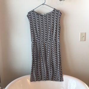 Boden jersey dress with seabird pattern.